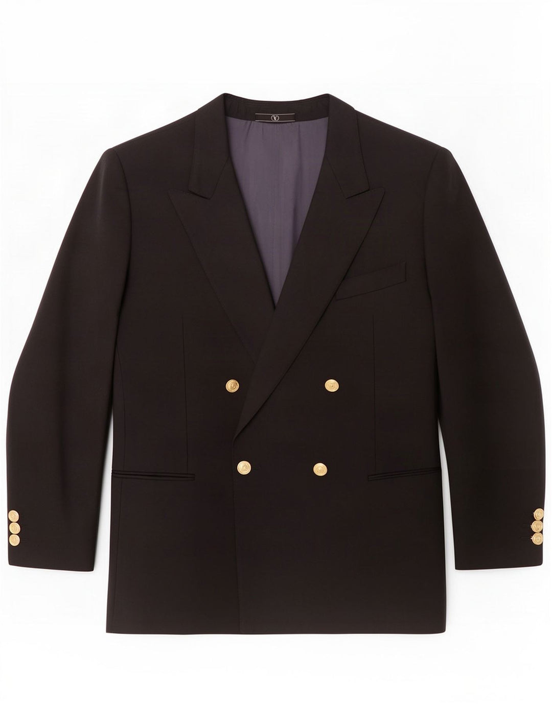 Valentino Ανδρικό Σακάκι Blazer με διπλό στήθος IT 50 μεγάλο μαύρο παρθένο μαλλί