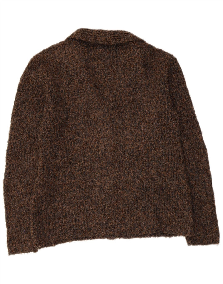 MARKS & SPENCER Γυναικείο πουλόβερ ζακέτα UK 10 Small Brown Flecked