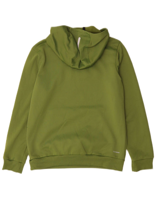 Adidas Boys Climawarm Graphic Hoodie Jumper 11-12 Years Khaki Polyester