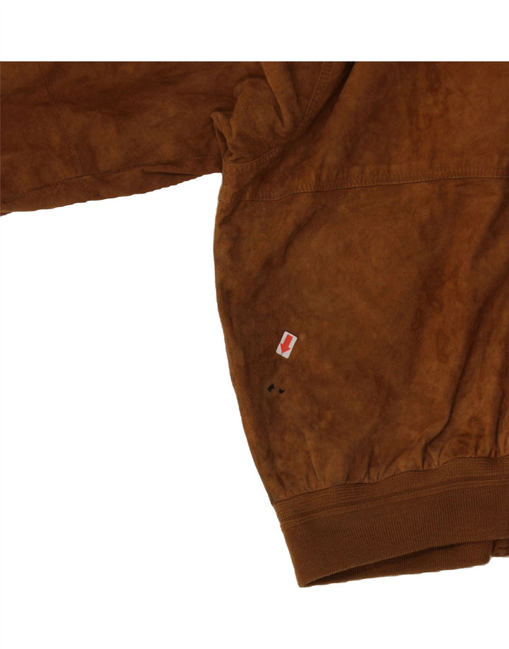 CONBIPEL Mens Suede Bomber Jacket IT 54 2XL Brown Leather Vintage Conbipel and Second-Hand Conbipel from Messina Hembry 