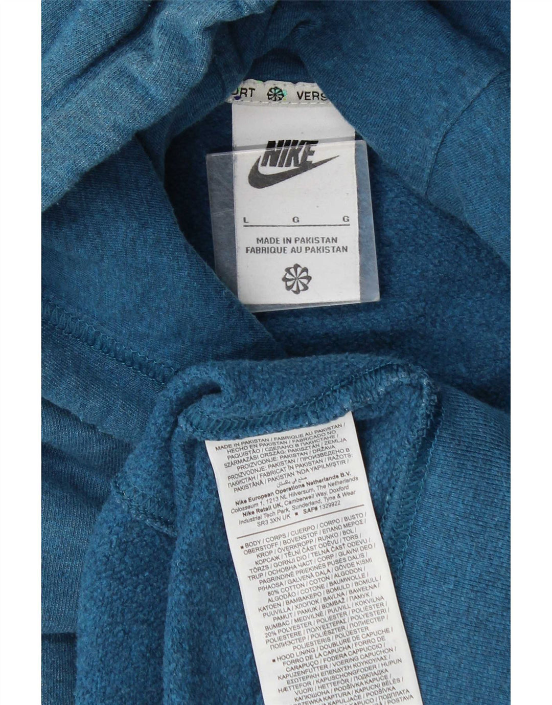 Ανδρικό κουκούλα Nike, μεγάλο μπλε βαμβακερό