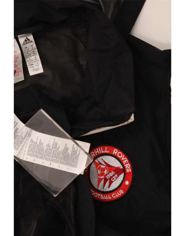 Adidas Boys με κουκούλα γραφική αθλητική φόρμα Top Jacket 11-12 ετών Μαύρο Πολυεστέρα