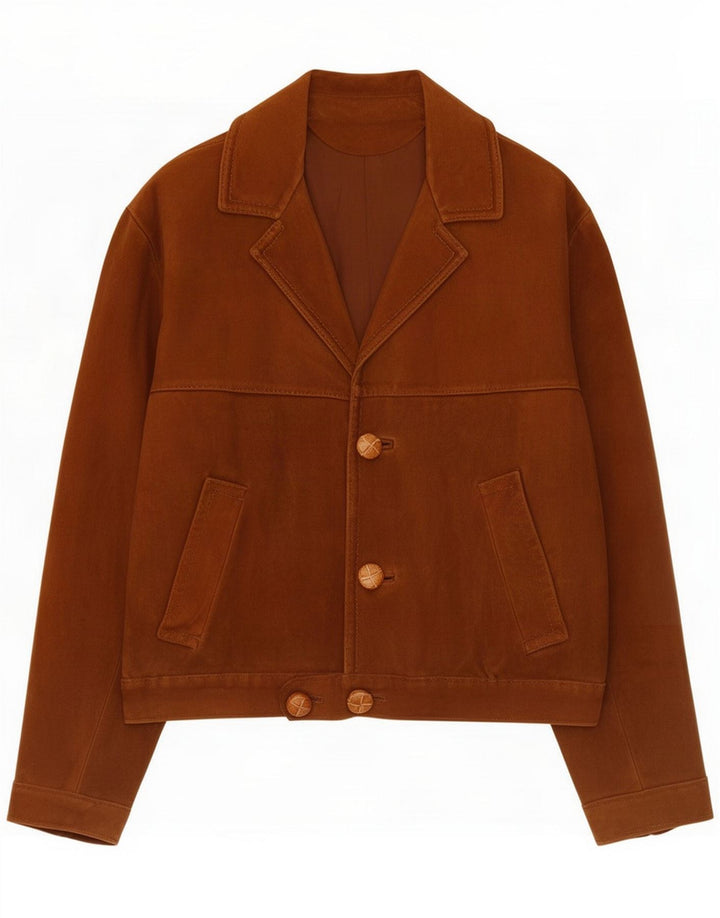 Γυναικείο Suede Jacket Vintage UK 38 Medium Brown Leather