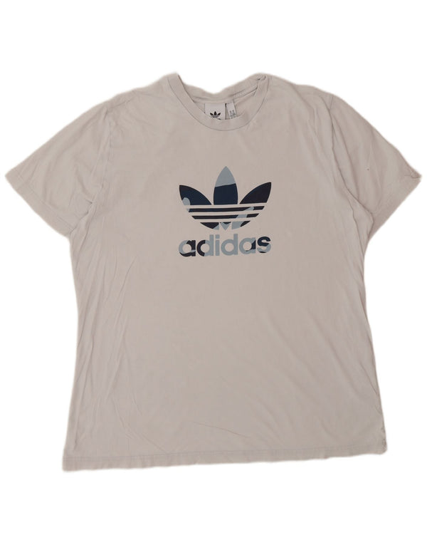 Ανδρικό γραφικό T-Shirt ADIDAS Top XL Λευκό βαμβακερό