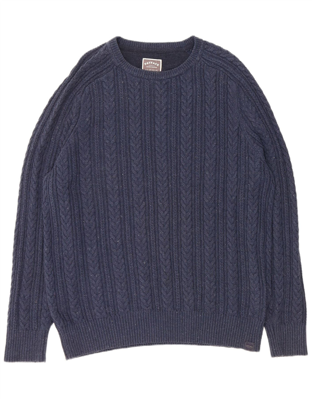 FAT FACE Ανδρικό πουλόβερ με λαιμό σκάφος XL Μπλε ναυτικό βαμβακερό