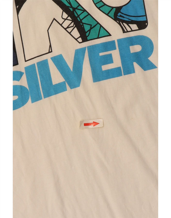 Ανδρικό γραφικό μπλουζάκι Quiksilver Top Βαμβακερό μεσαίο σε λευκό χρώμα