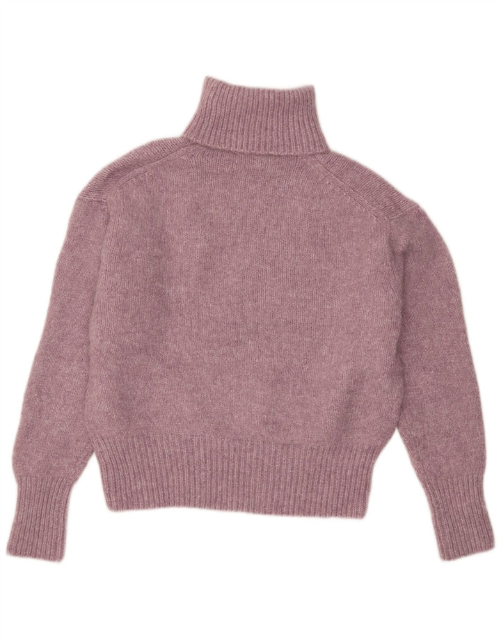 Zara γυναικείο πουλόβερ με ρολό λαιμόκοψη UK 10 Small Pink Flecked