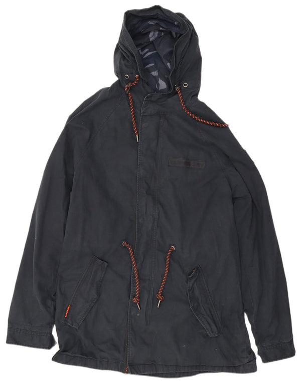 Superdry Ανδρικό μπουφάν Parka με κουκούλα UK 46 3XL Navy Blue Cotton