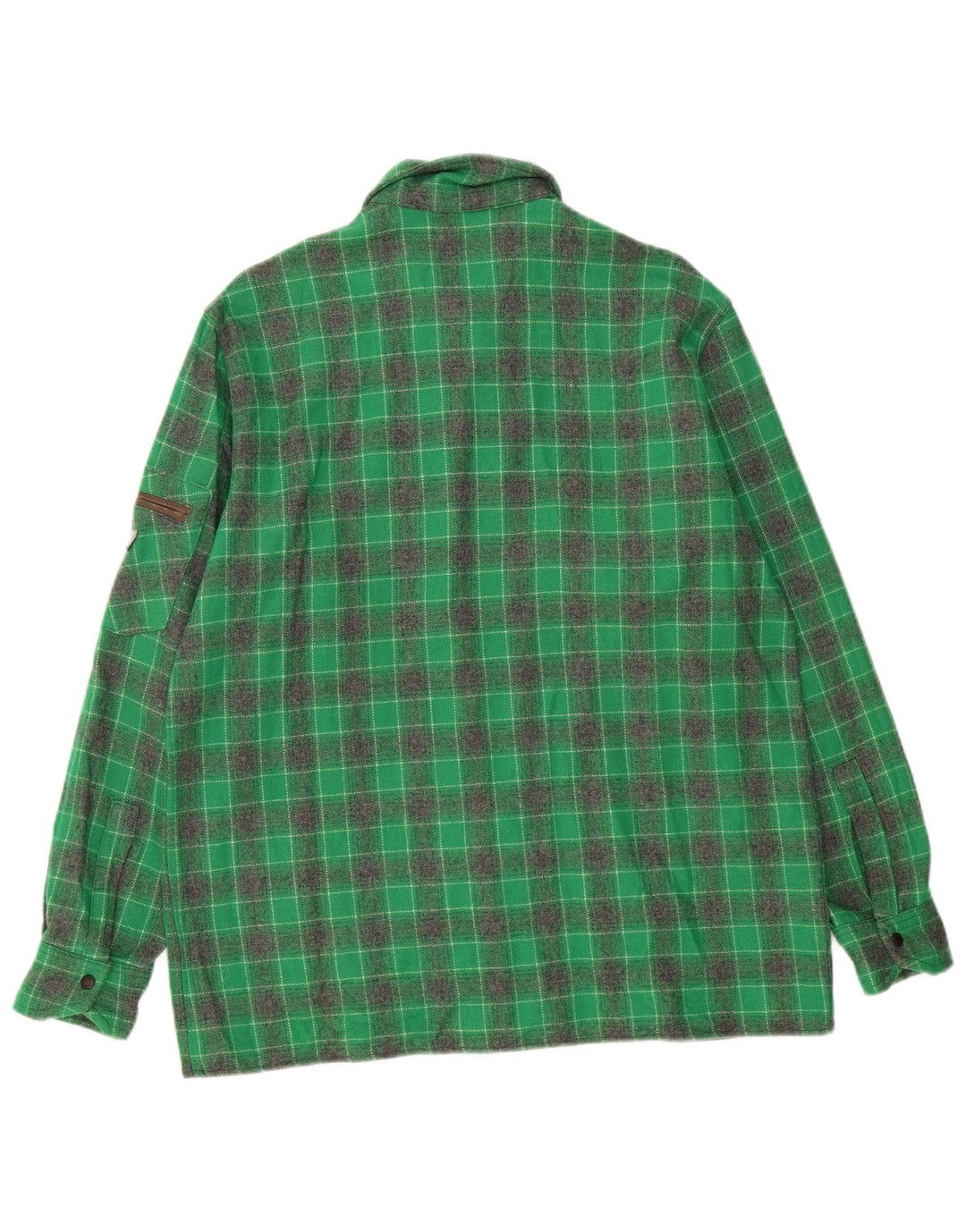 Vintage Ανδρικό Φανελένιο Πουκάμισο IT 52 Large Green Check Wool