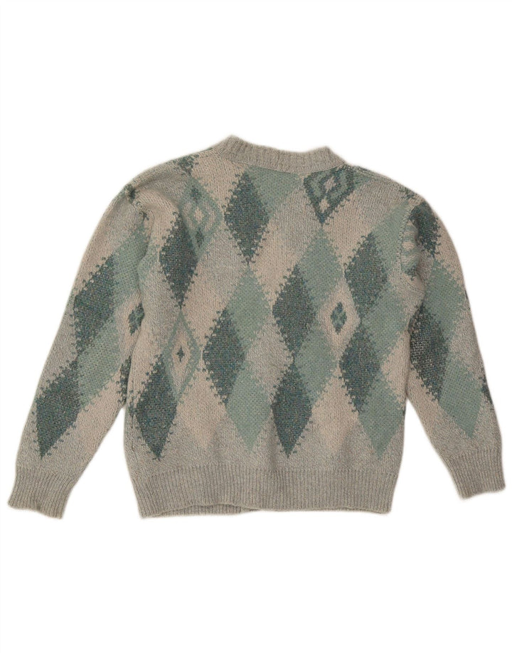 Ανδρικό πουλόβερ με ζακέτα Gran Sasso Medium Grey Argyle/Diamond Wool