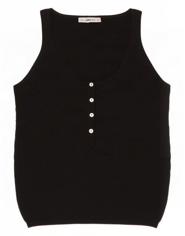 Zara Γυναικείο Γιλέκο Tank Top UK 12 Medium Black Polyester