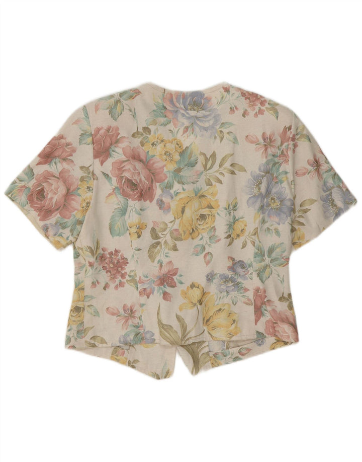Vintage γυναικείο πουκάμισο μπλούζα UK 12 Medium πολύχρωμο Floral
