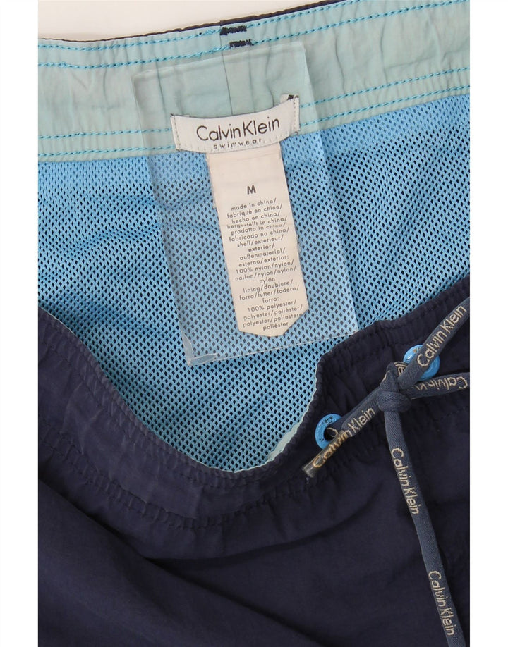 Γραφικό ανδρικό σορτς κολύμβησης Calvin Klein Medium Navy Blue Nylon