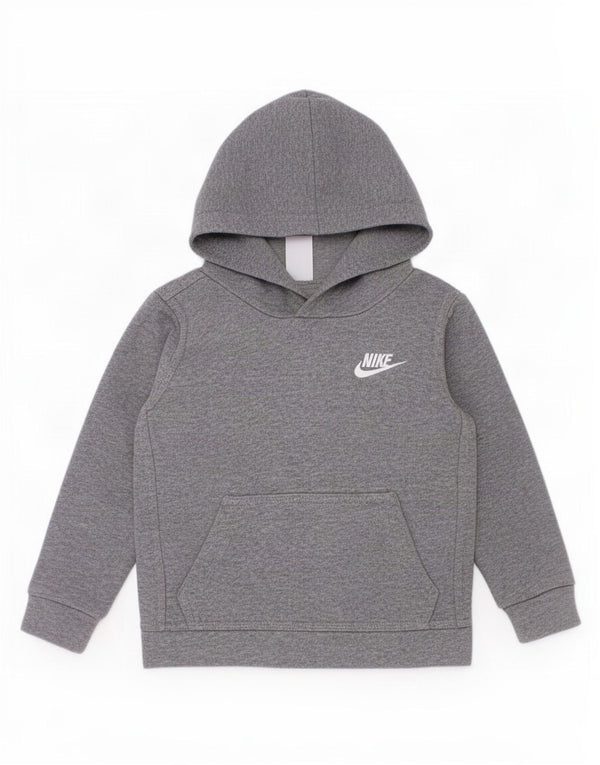 Nike Boys Hoodie Jumper 2-3 Years Grey Flecked Cotton