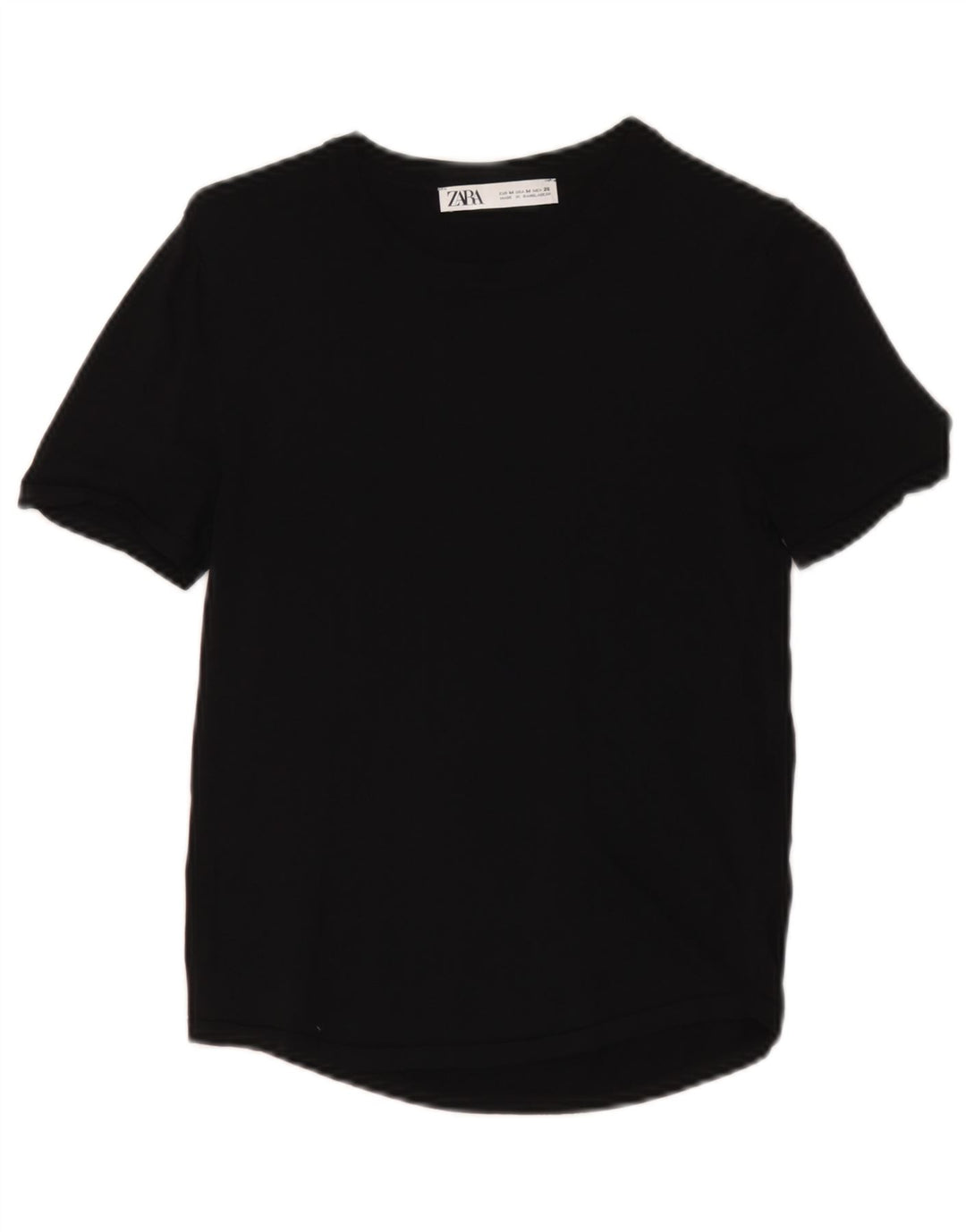 Zara Γυναικείο T-Shirt Top UK 12 Medium Black Viscose