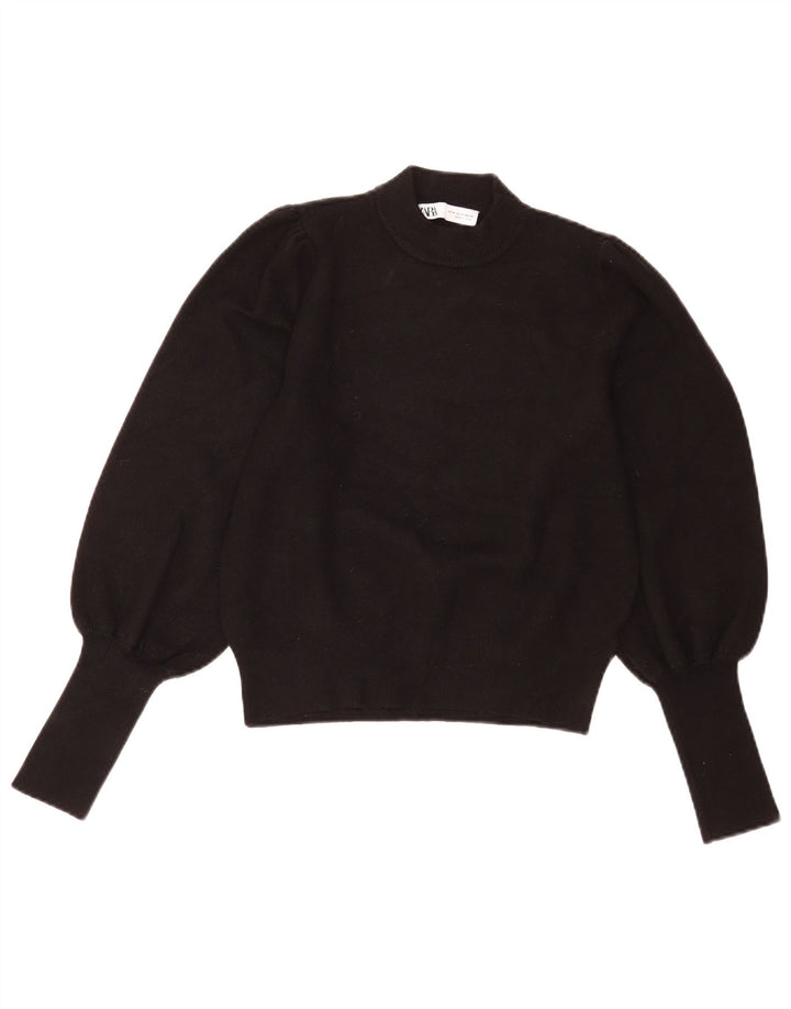 Zara Γυναικείο πουλόβερ με λαιμό χελώνα UK 12 Medium Black