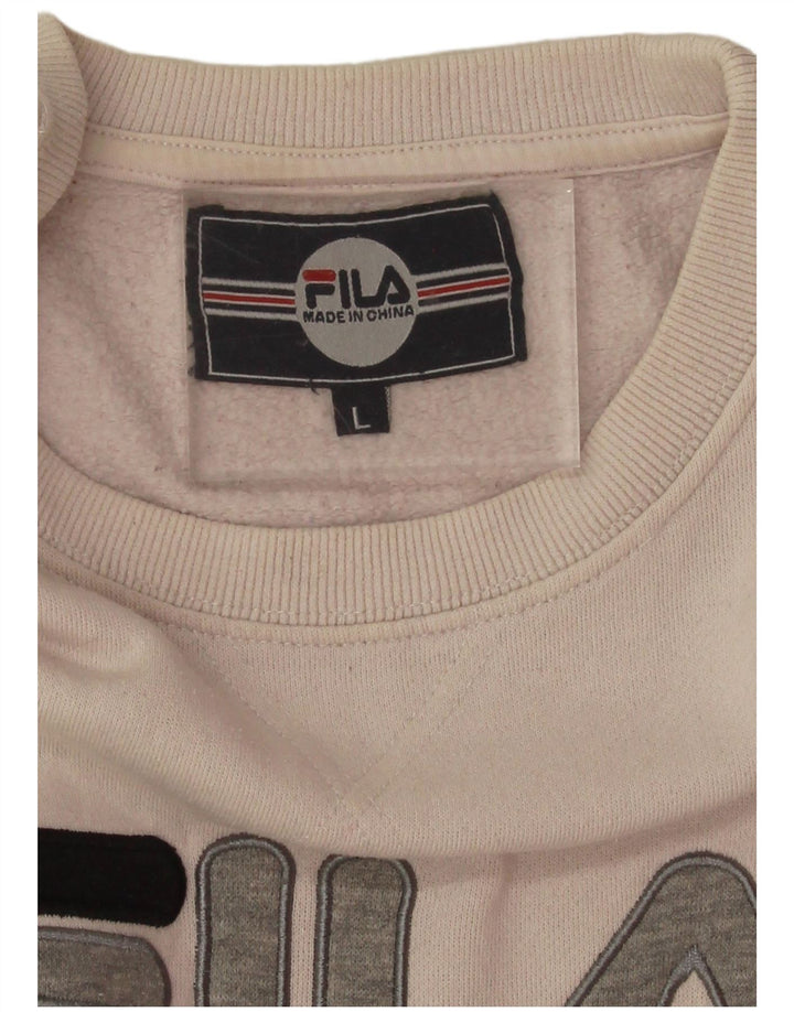 Fila Γυναικεία φούτερ υπερμεγέθη Crop Jumper UK 16 Large Off White