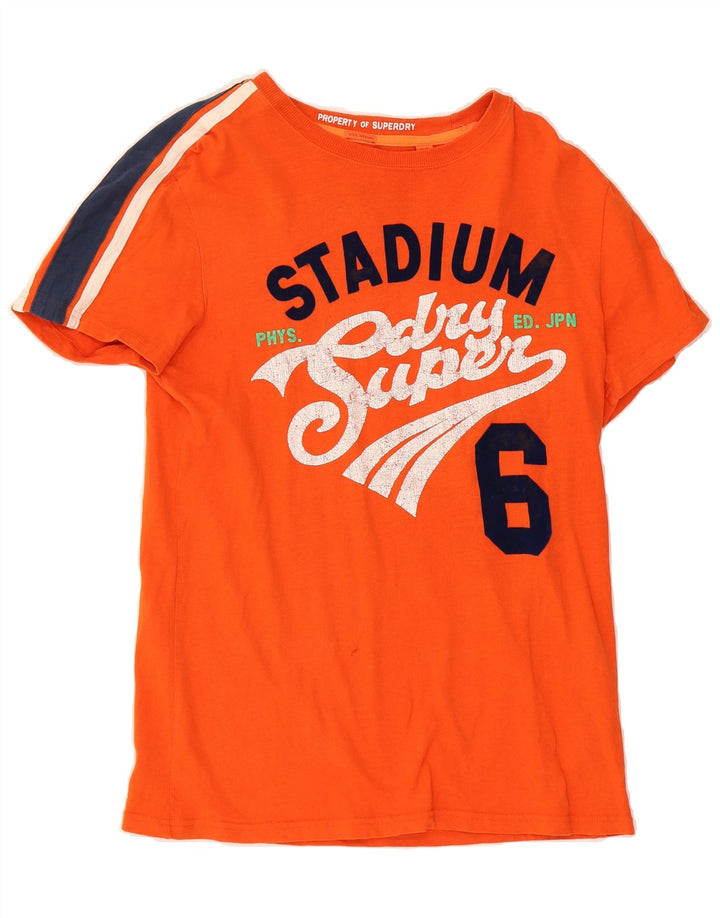 SUPERDRY Mens Stadium Graphic T-Shirt Top Medium Orange Cotton Vintage Superdry and Second-Hand Superdry from Messina Hembry 