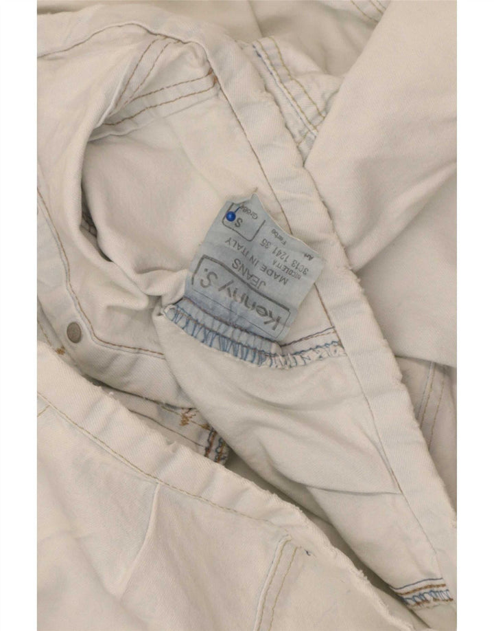 Kenny S Γυναικείο Crop Oversized Τζιν μπουφάν UK 10 Small White Cotton