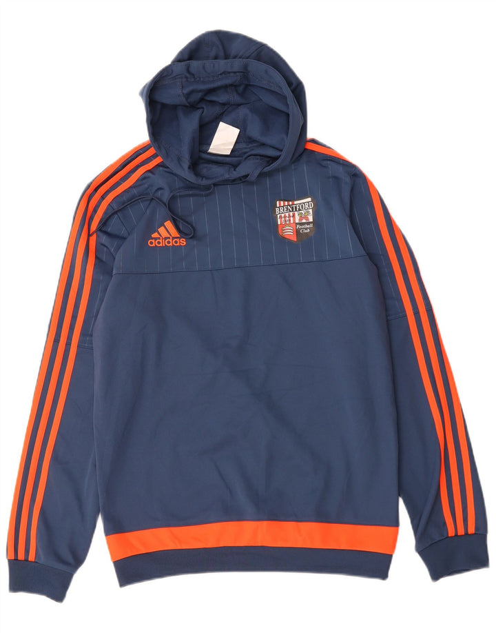Ανδρικό κουκούλα Adidas Μικρό μπλε Navy Colorblock Πολυεστέρας