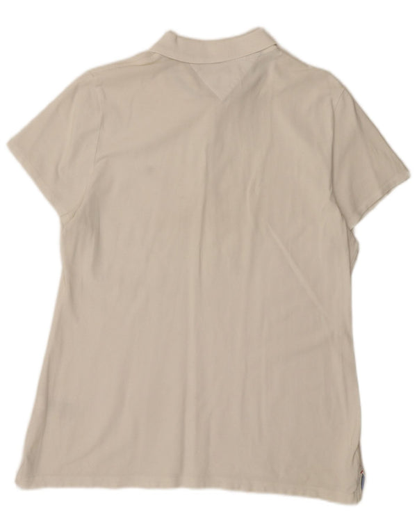 Tommy Hilfiger Γυναικείο Πόλο Μπλουζάκι UK 18 XL Λευκό βαμβακερό