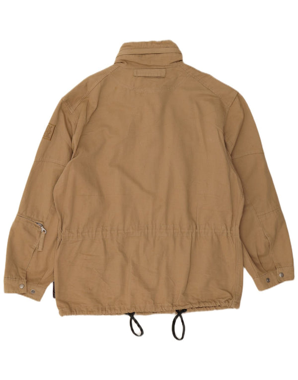 Think Pink Mens Hooded Utility Jacket IT 52 XL Beige Cotton
