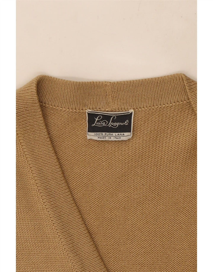 LUISA SPAGNOLI Γυναικείο πουλόβερ ζακέτα UK 14 Μεγάλο μπεζ μαλλί