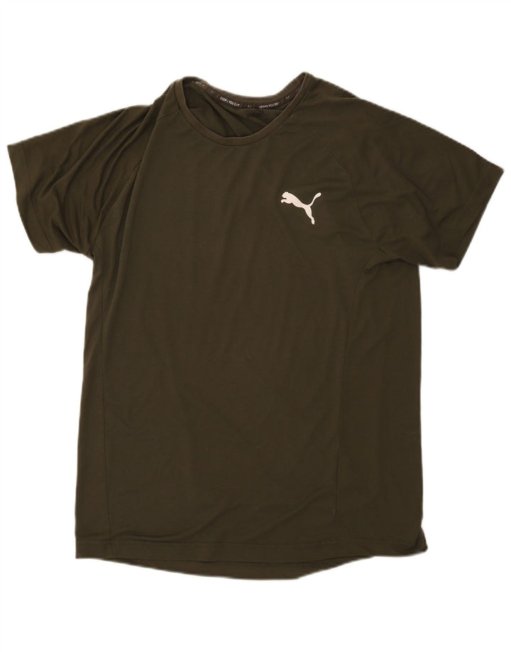 Ανδρικό T-Shirt Puma Τοπ μεγάλο χακί βαμβακερό