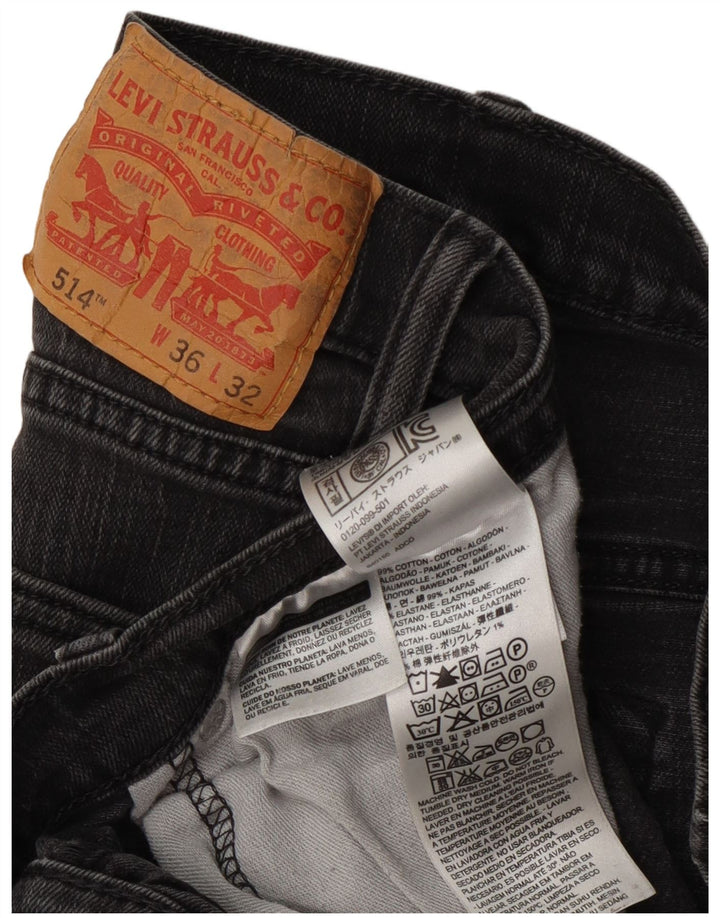 Levi's Mens 514 Straight Jeans W36 L32 Γκρι βαμβακερό