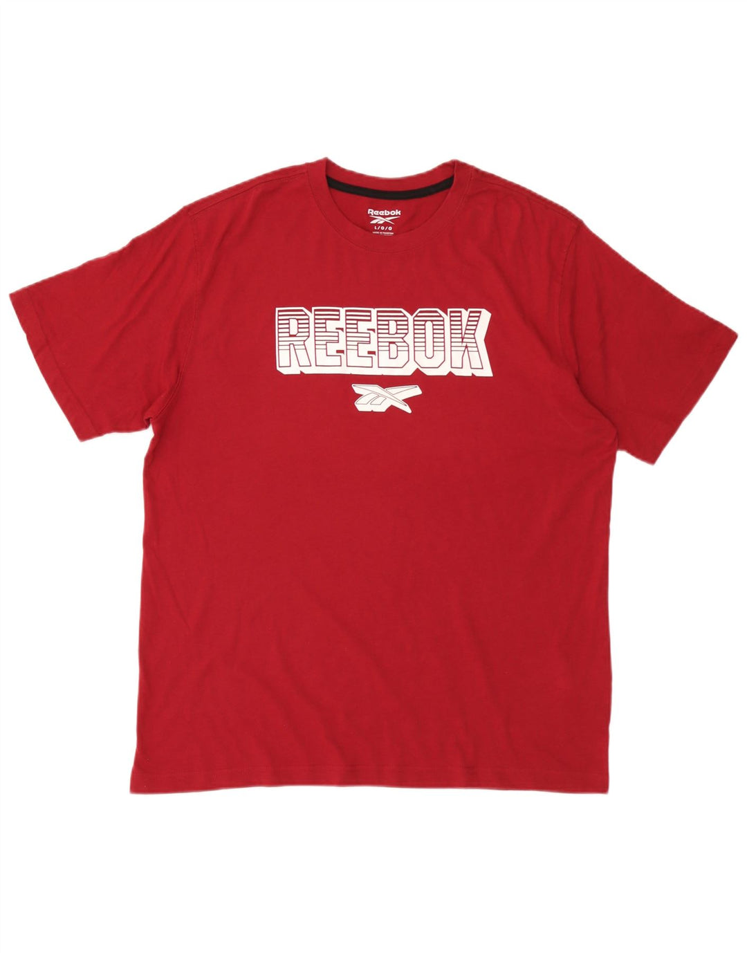 Ανδρικό γραφικό T-Shirt Reebok Top μεγάλο κόκκινο βαμβακερό