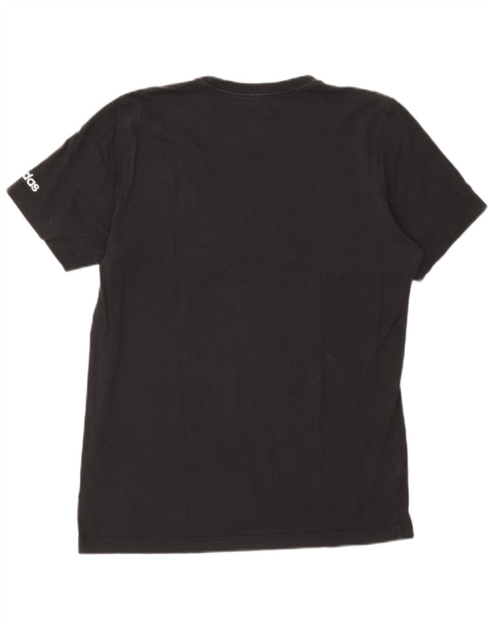 Ανδρικό γραφικό T-Shirt Adidas Top Μεσαίο μαύρο βαμβακερό