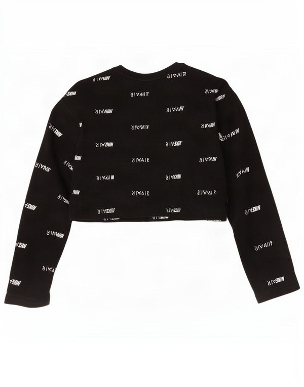 Γυναικείο τοπ Nike Crop, μακρυμάνικο UK 10 μικρού μεγέθους, μαύρο βαμβακερό
