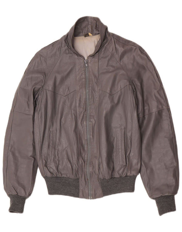 Vintage Ανδρικό Δερμάτινο Μπουφάν IT 48 Medium Grey Leather