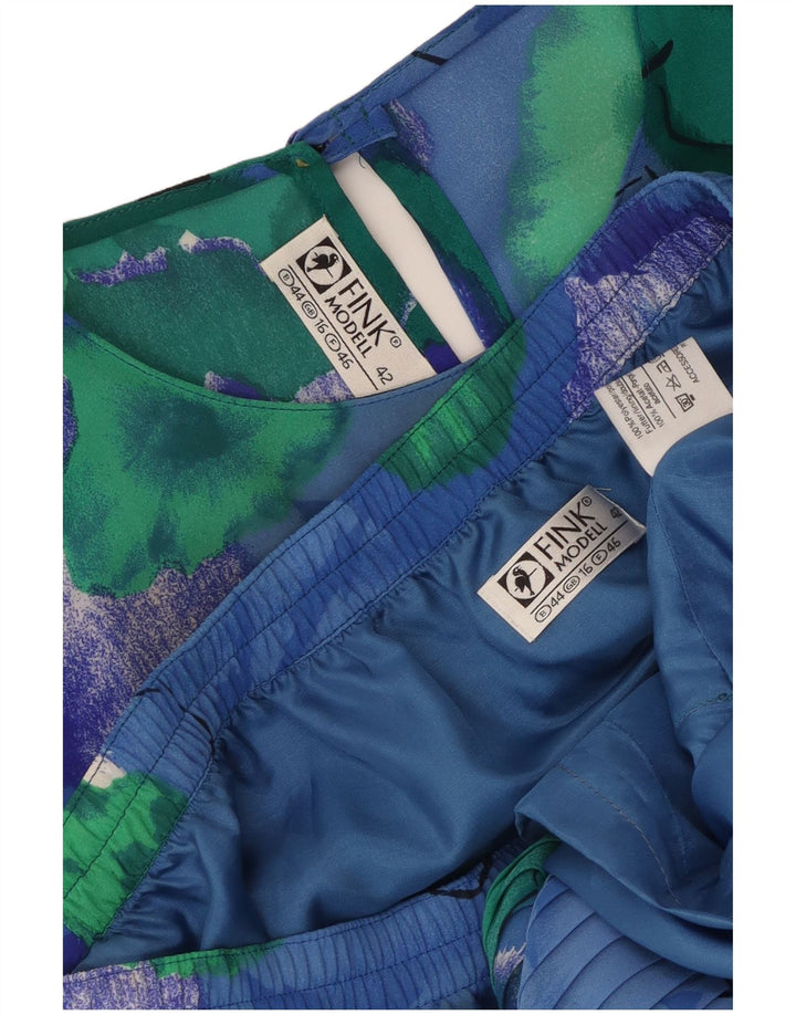 Fink γυναικεία φούστα 2 τεμαχίων UK 16 Large W30 Blue Floral Polyester