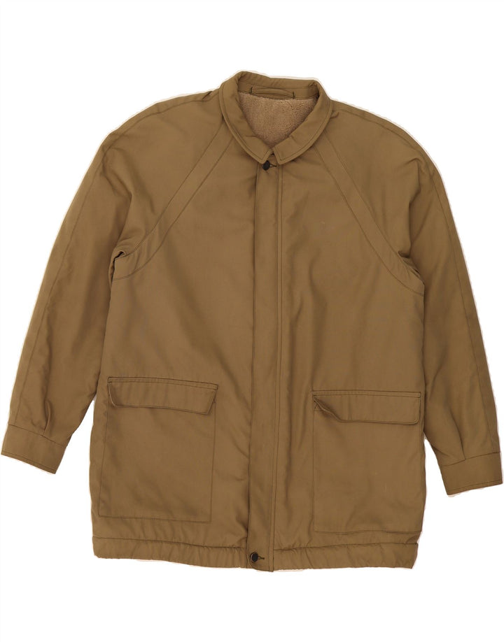 VINTAGE Mens Padded Jacket UK 38 Medium Khaki Vintage Vintage and Second-Hand Vintage from Messina Hembry 