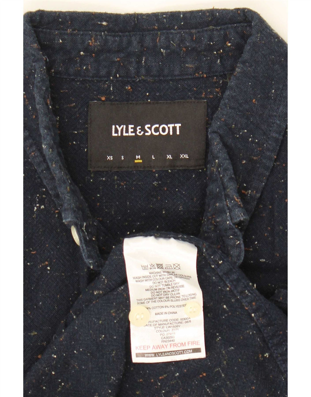 Ανδρικό πουκάμισο Lyle & Scott από βαμβακερό μεσαίο μπλε ναυτικό