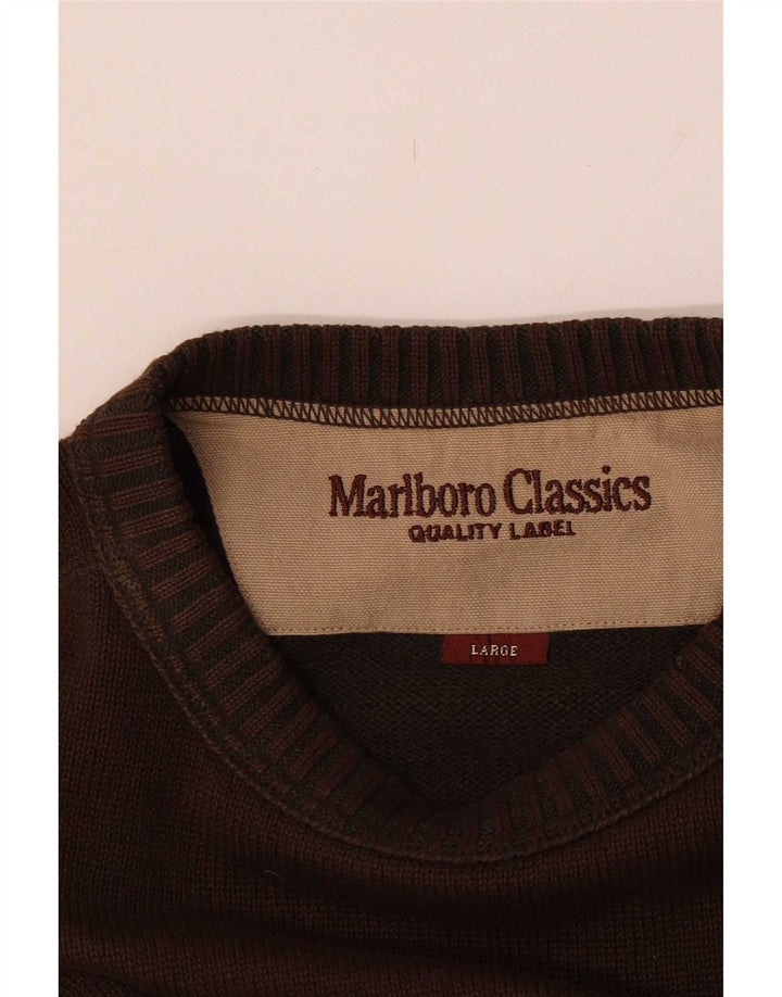 Ανδρικό πουλόβερ Marlboro Classics Crew Neck Jumper Μεγάλο Καφέ