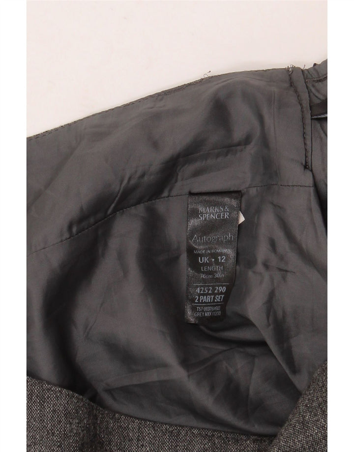Marks & Spencer Γυναικεία φούστα Α-γραμμής UK 12 Medium W32 Γκρι όψη καινούργιο μαλλί