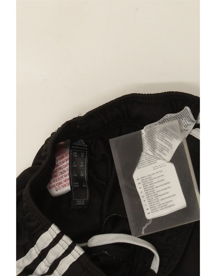 ADIDAS Boys Tracksuit Trousers Joggers 7-8 Years Black Polyester