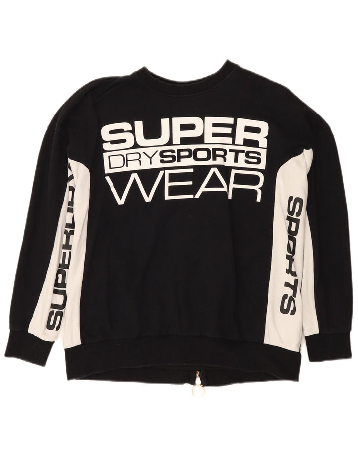 Γυναικείο γραφικό φούτερ Superdry Jumper UK 10 Small Black Colourblock