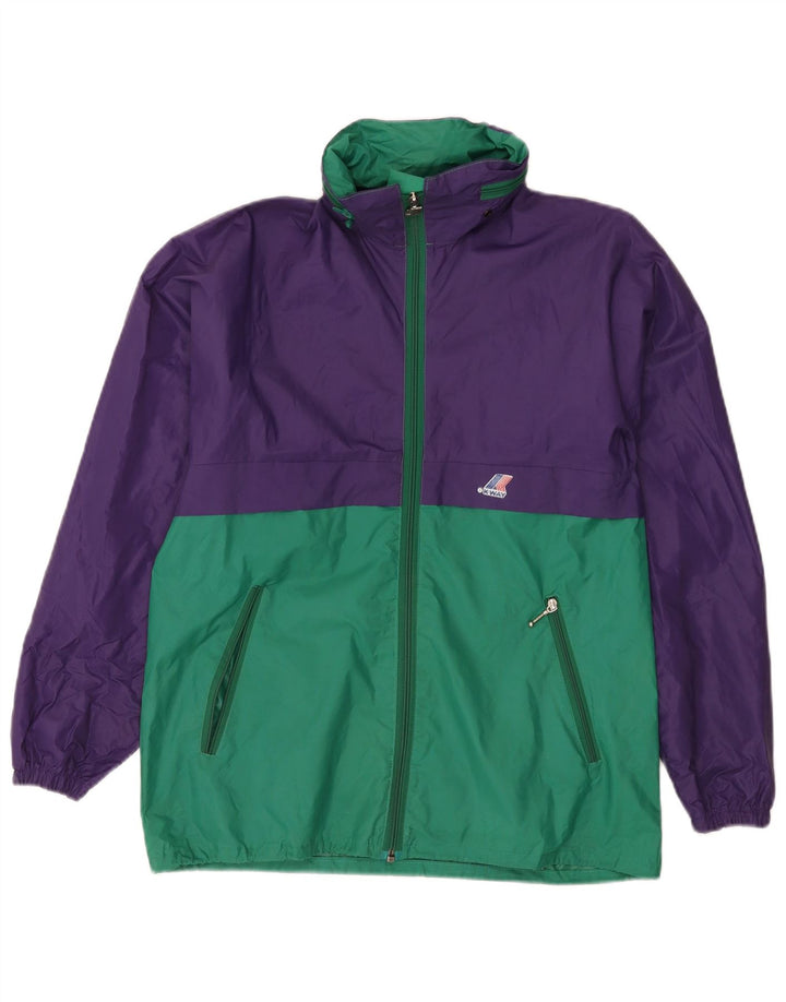 K-Way Ανδρικό μπουφάν βροχής με κουκούλα UK 38 Medium Purple Colourblock Polyamide