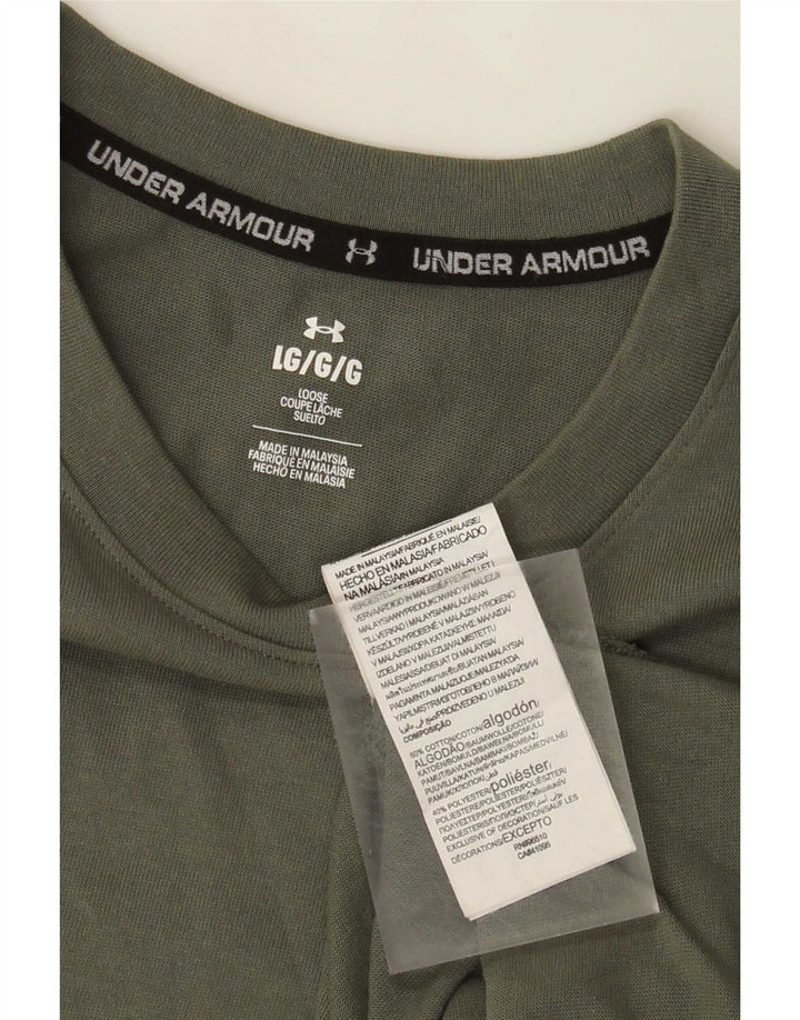 Under Armour Ανδρικό T-Shirt Top μεγάλο χακί βαμβακερό
