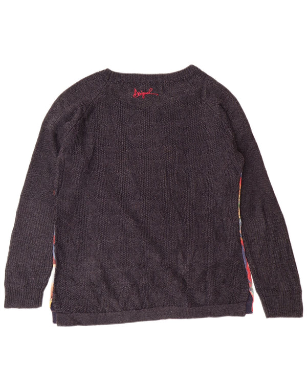 DESIGUAL Γυναικείο πουλόβερ με λαιμόκαυστο UK 18 XL Γκρι Floral