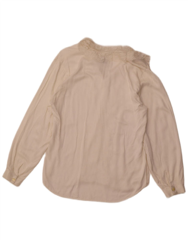 BENETTON Γυναικείο Πουκάμισο Μπλούζα IT 44 Medium Off White Viscose