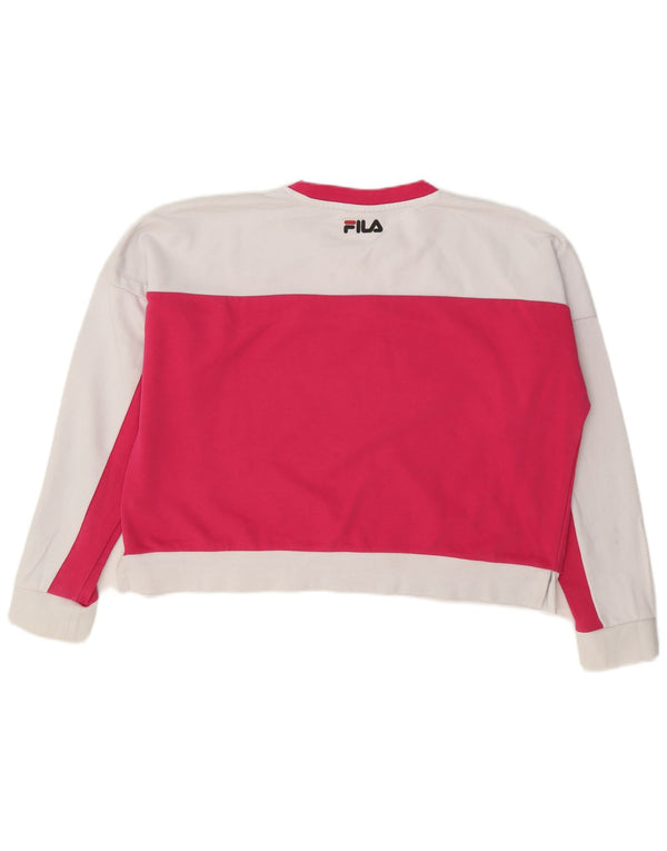 Fila Γυναικεία φούτερ υπερμεγέθη Crop Jumper UK 16 Large White Colourblock