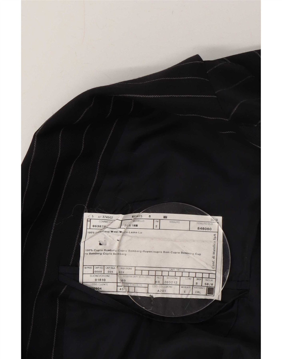 Armani Ανδρικό σακάκι 2 κουμπιών σακάκι IT 50 Μεγάλο Navy Blue Pinstripe Wool