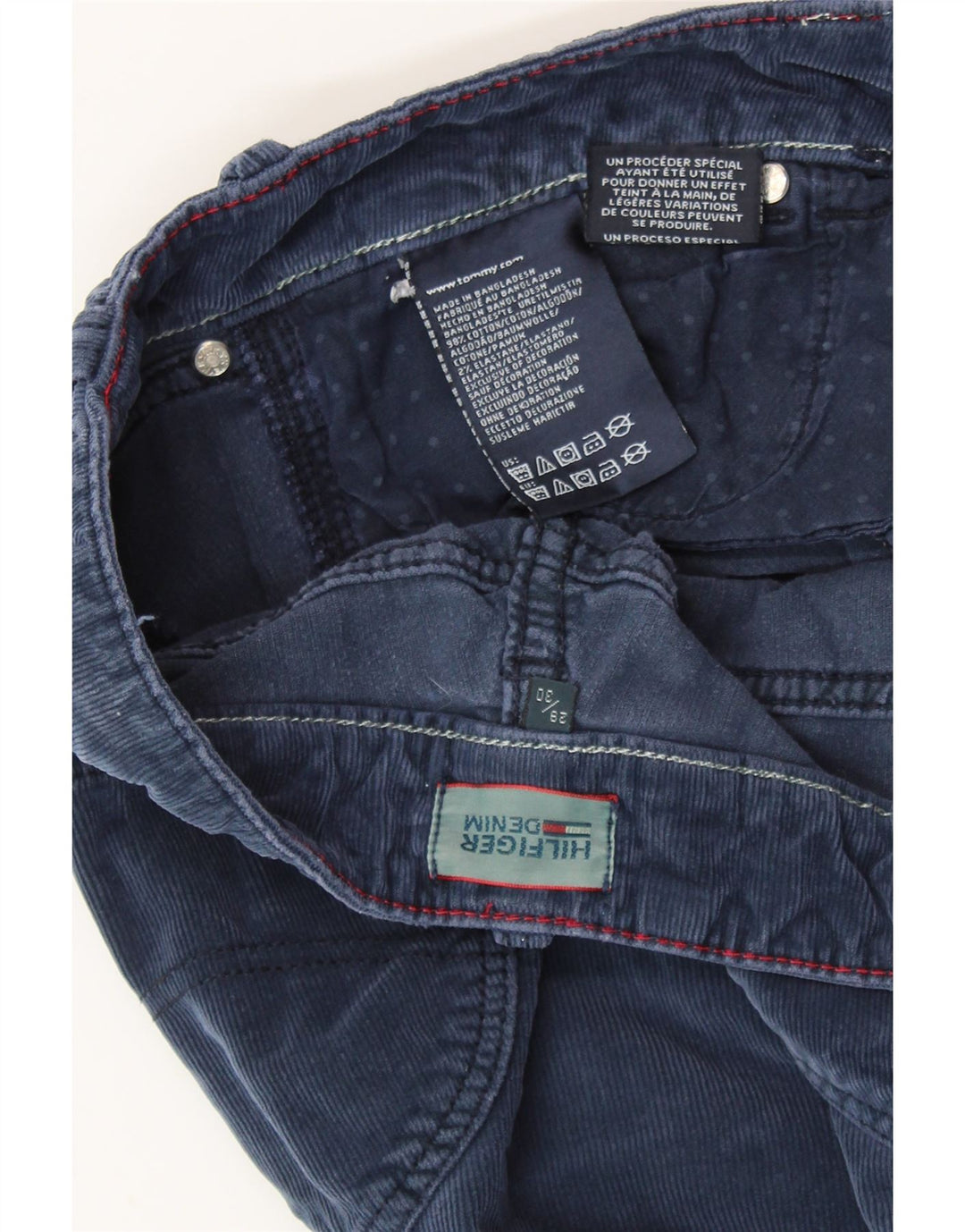 TOMMY HILFIGER Γυναικείο Skinny Παντελόνι Κοτλέ W28 L30 Navy Blue Βαμβακερό
