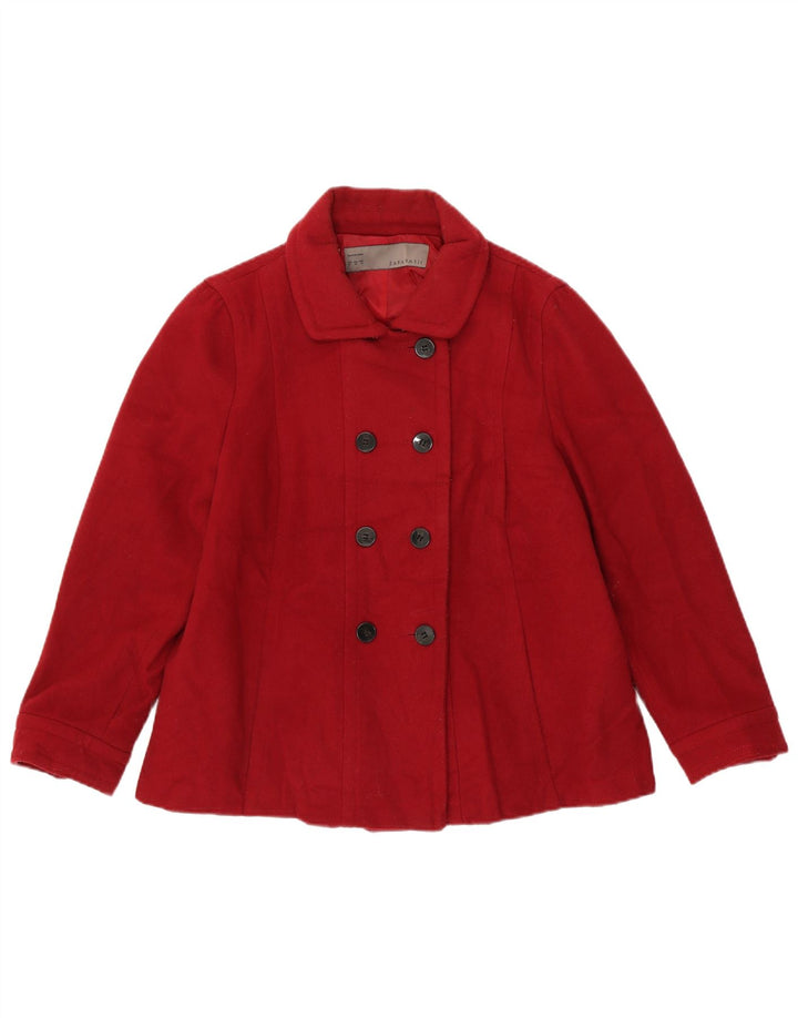 Zara Γυναικείο Παλτό μπιζελιού UK 18 XL Κόκκινο