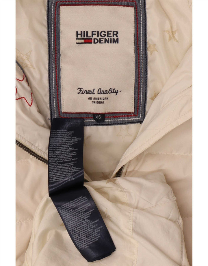 Tommy Hilfiger Γυναικείο παλτό με κουκούλα UK 6 XS Λευκός Πολυεστέρας