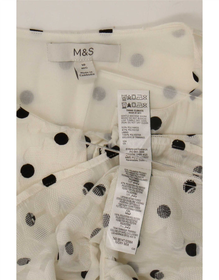 Marks & Spencer Γυναικεία μπλούζα μπλούζα UK 10 Small White Pot Polyamide